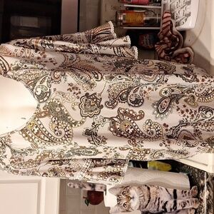 Womens Stem Vine casual stretch 3/4 sleeve paisley plus size top 2X